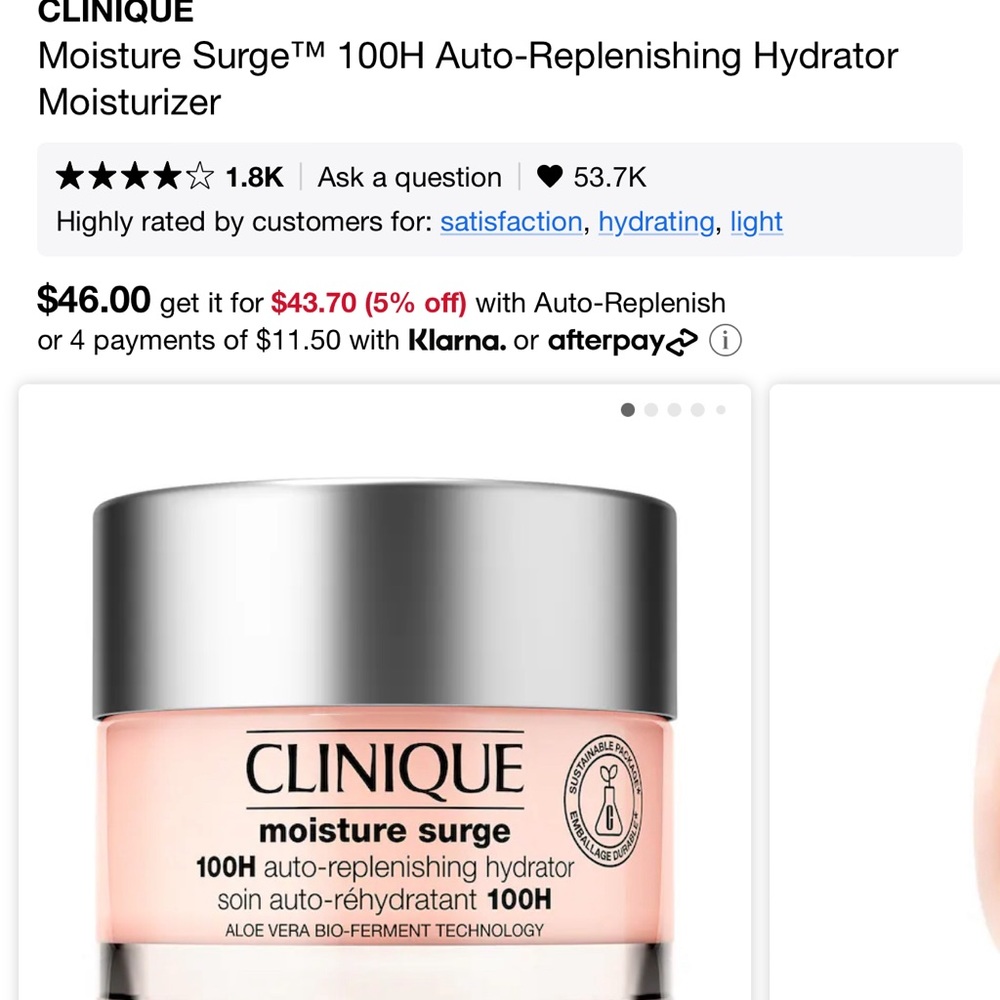 Brand new 1 oz Clinique moisture surge